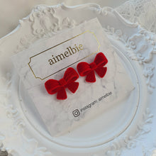 Load image into Gallery viewer, Red Ribbon Earrings - Small