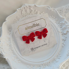 Load image into Gallery viewer, Red Ribbon Earrings - Small