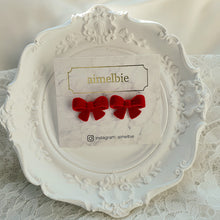 Load image into Gallery viewer, Red Ribbon Earrings - Small