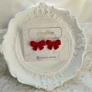Red Ribbon Earrings - Small