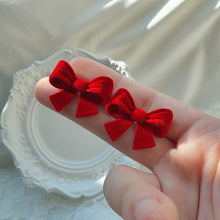 Load image into Gallery viewer, Red Ribbon Earrings - Big