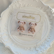 Load image into Gallery viewer, Brown Teddy Bear Earrings