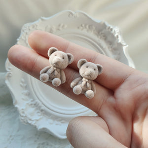 Brown Teddy Bear Earrings