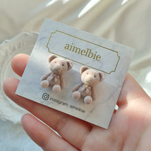 Load image into Gallery viewer, Brown Teddy Bear Earrings