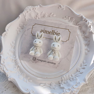 White Bunny Earrings