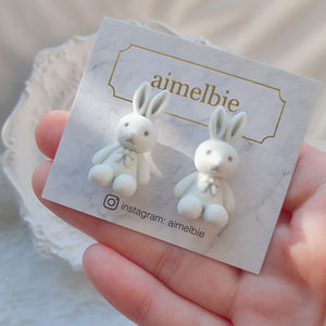 White Bunny Earrings