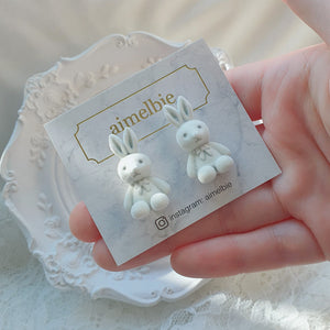 White Bunny Earrings