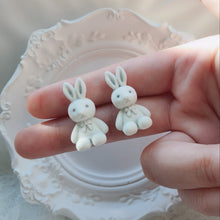Load image into Gallery viewer, White Bunny Earrings