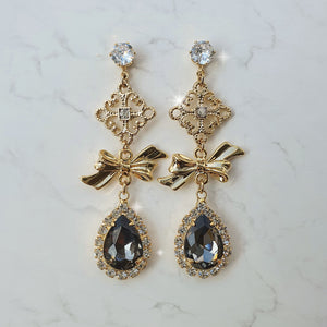 Oriental Princess Earrings - Black Diamond