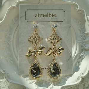 Oriental Princess Earrings - Black Diamond