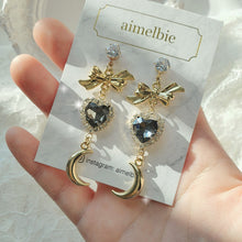 Load image into Gallery viewer, Moon Witch Earrings - Black Diamond
