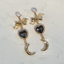 Load image into Gallery viewer, Moon Witch Earrings - Black Diamond