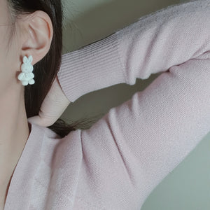 White Bunny Earrings