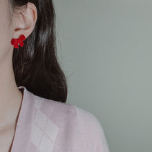 Load image into Gallery viewer, Red Ribbon Earrings - Small