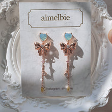 Load image into Gallery viewer, Dreamy Ribbon and Heart Earrings - Rosegold