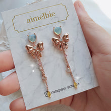 Load image into Gallery viewer, Dreamy Ribbon and Heart Earrings - Rosegold