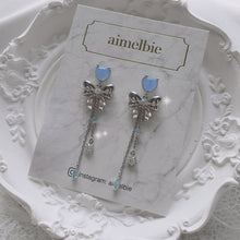 Load image into Gallery viewer, Dreamy Ribbon and Heart Earrings - Silver