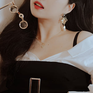 Ribbon Party Earrings - Black Diamond