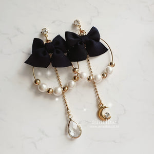 Ribbon Fairy Earrings - Black