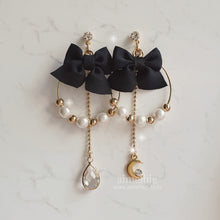 Load image into Gallery viewer, Ribbon Fairy Earrings - Black