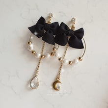 Load image into Gallery viewer, Ribbon Fairy Earrings - Black