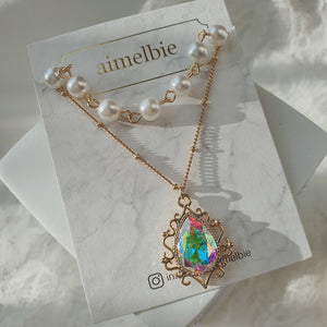 Magic Teardrops Layered Necklace - Aurora