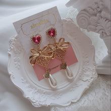 Load image into Gallery viewer, Ribbon Party Earrings - Rosepink