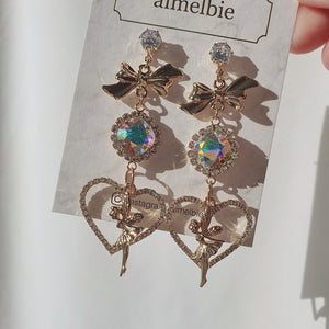 Rainbow Tinkerbell Heart Earrings