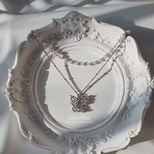 [(G)I-DLE Miyeon Necklace] Butterfly Fairy Layered Necklace