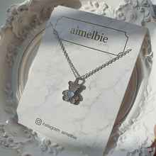 Load image into Gallery viewer, Baby Bear Necklace - Powder Grey Blue