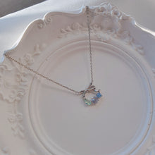 Load image into Gallery viewer, Petit Ribbon Wreath Necklace - Silver