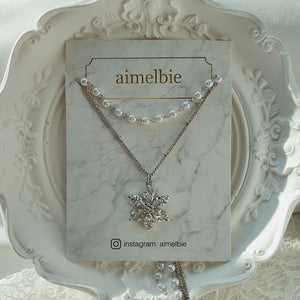Daisy Layered Necklace - Silver