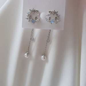 Light Blue Fairy Moon Earrings