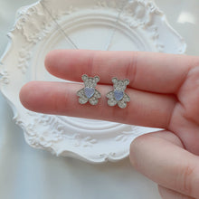 Load image into Gallery viewer, Baby Bear Earrings - Powder Grey Blue