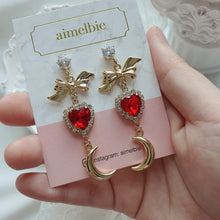 Load image into Gallery viewer, Moon Witch Earrings - Red
