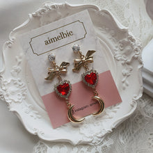 Load image into Gallery viewer, Moon Witch Earrings - Red