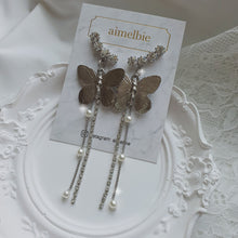 Load image into Gallery viewer, Bling Butterfly Earrings - Longdrop (STAYC Isa, Woo!ah! Minseo Earrings)