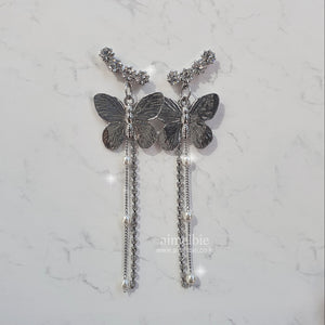 Bling Butterfly Earrings - Longdrop (STAYC Isa, Woo!ah! Minseo Earrings)