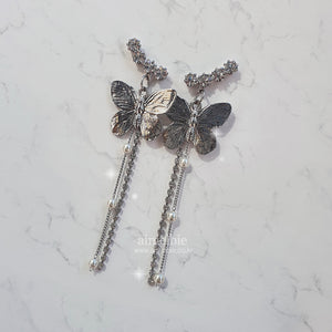 Bling Butterfly Earrings - Longdrop (STAYC Isa, Woo!ah! Minseo Earrings)