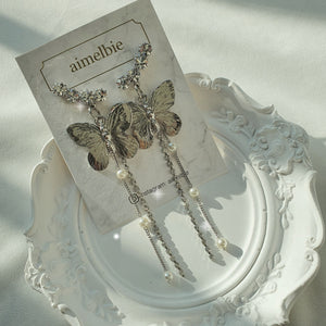 Bling Butterfly Earrings - Longdrop (STAYC Isa, Woo!ah! Minseo Earrings)
