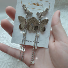 Load image into Gallery viewer, Bling Butterfly Earrings - Longdrop (STAYC Isa, Woo!ah! Minseo Earrings)