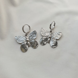 Vintage Butterfly Huggies Earrings