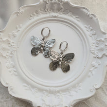 Load image into Gallery viewer, Vintage Butterfly Huggies Earrings