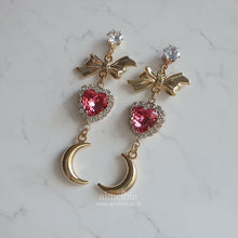 Load image into Gallery viewer, Moon Witch Earrings - Rosepink