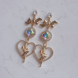 Rainbow Tinkerbell Heart Earrings