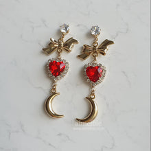 Load image into Gallery viewer, Moon Witch Earrings - Red