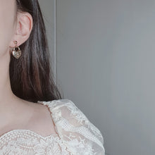 Load image into Gallery viewer, Gold Heart Key Earrings