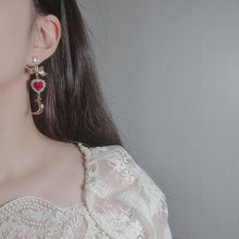 Load image into Gallery viewer, Moon Witch Earrings - Red