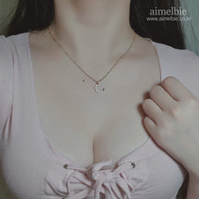 Load image into Gallery viewer, Princess Bow and Moon Layered Necklace