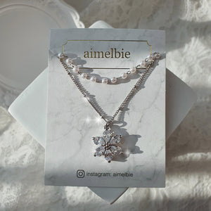 Daisy Layered Necklace - Silver